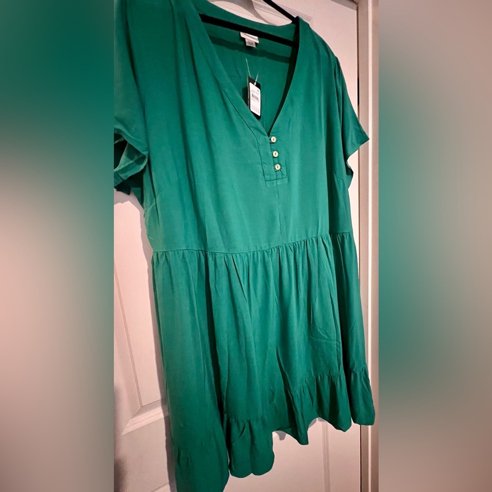 Avenue Teal V-Neck Blouse